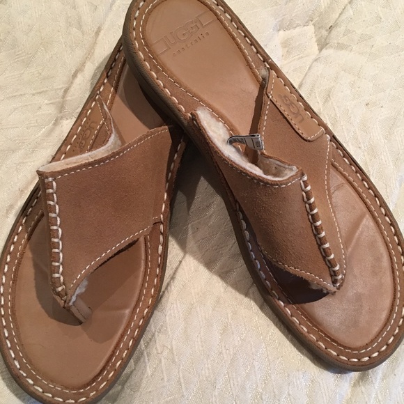 ugg shearling flip flops